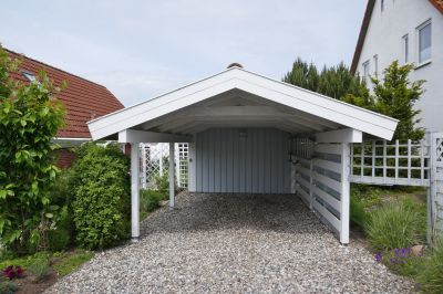 Painted Carport with Decorative Details
